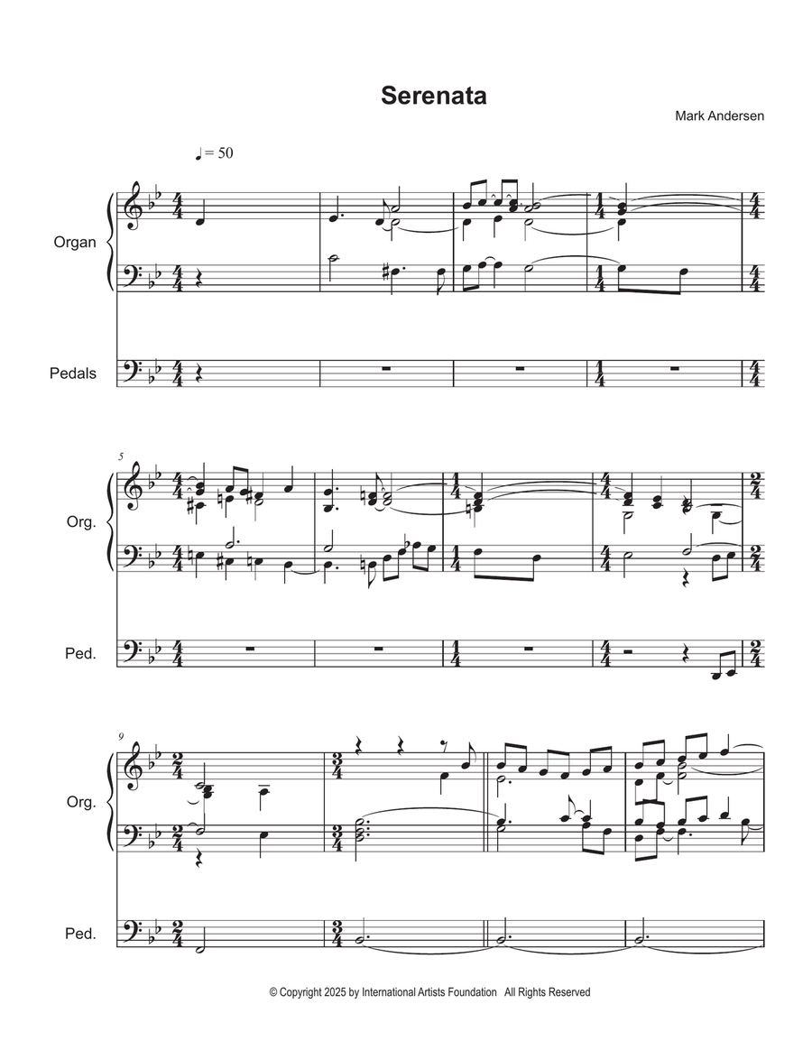 Serenata for organ by Mark Andersen Organ Solo scores gallery preview page 3
