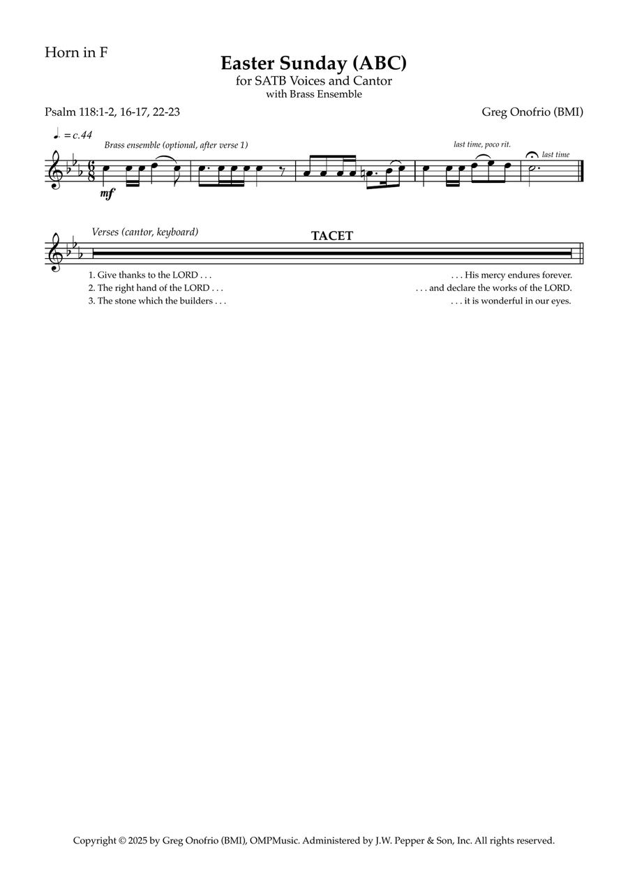 Psalm 118: Easter Sunday (Years ABC), with Brass Ensemble Small Ensemble scores gallery preview page 2