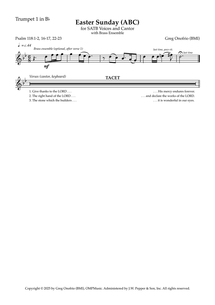 Psalm 118: Easter Sunday (Years ABC), with Brass Ensemble Small Ensemble scores gallery preview page 3