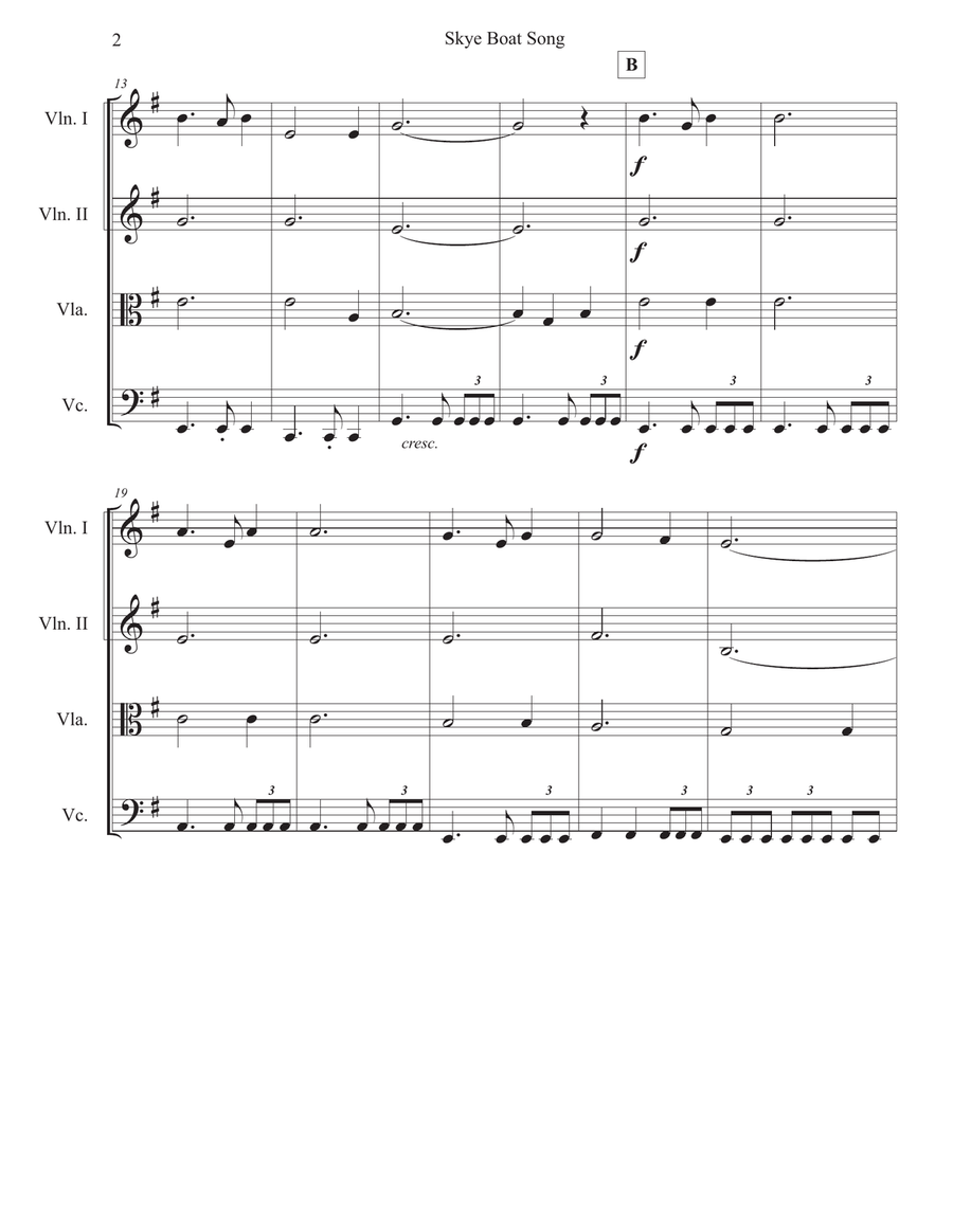 Outlander - The Skye Boat Song (Appalachian Version) String Quartet scores gallery preview page 2