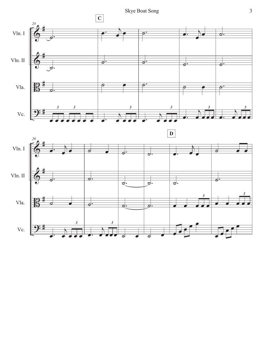 Outlander - The Skye Boat Song (Appalachian Version) String Quartet scores gallery preview page 3