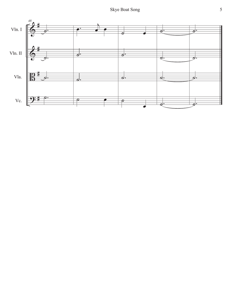Outlander - The Skye Boat Song (Appalachian Version) String Quartet scores gallery preview page 5