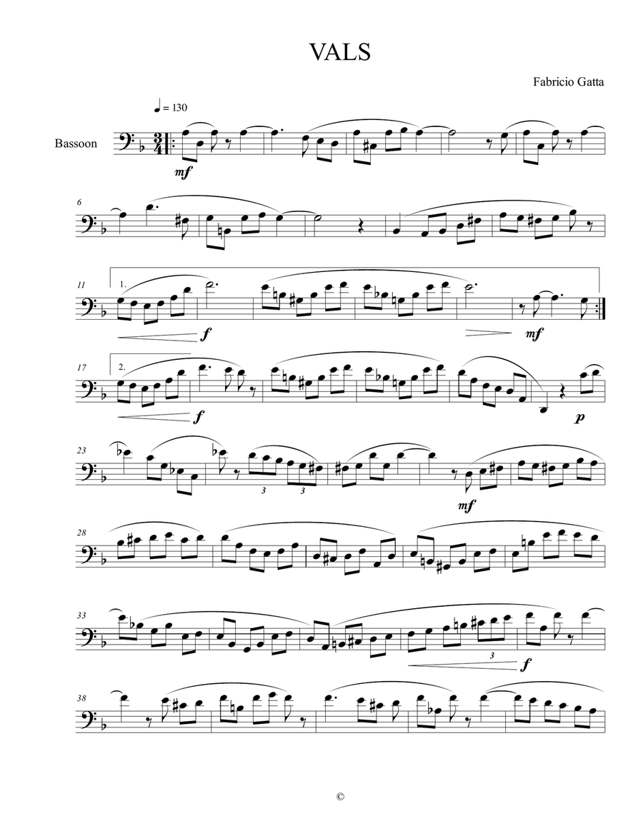 Tango Vals & Mionga Tango Vals & Mionga Bassoon Solo scores gallery preview page 3