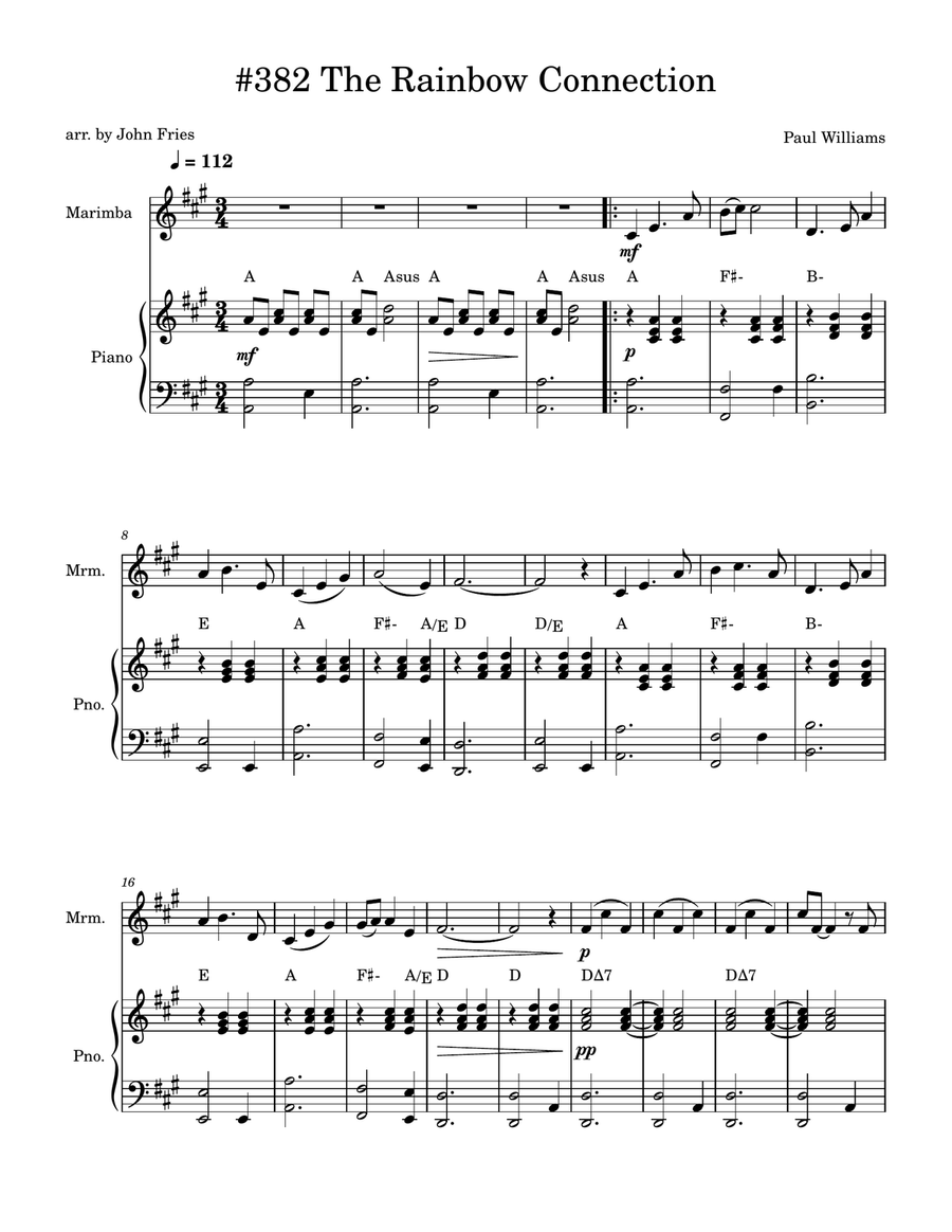 Rainbow Connection Marimba scores gallery preview page 1