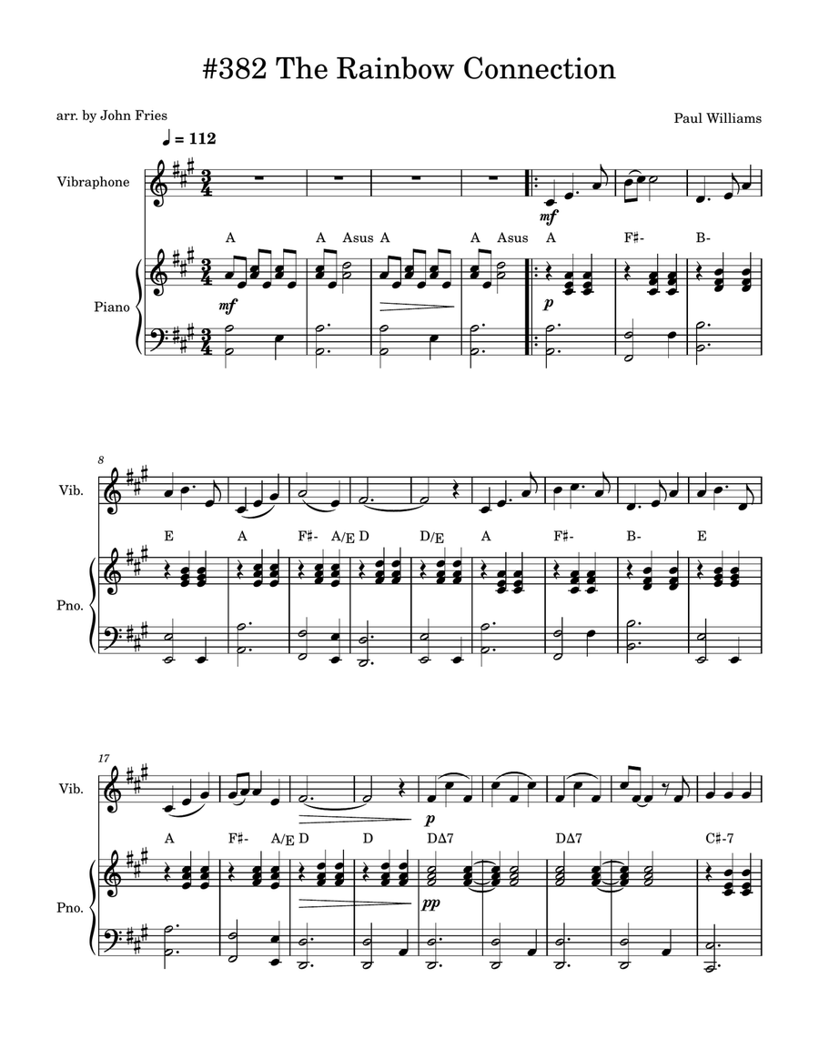Rainbow Connection Vibraphone scores gallery preview page 1
