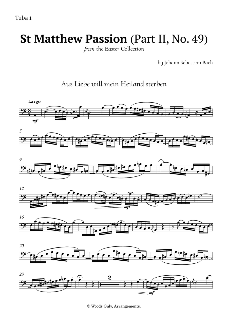 Aus Liebe will mein Heiland sterben by Bach for Tuba Trio Brass Trio scores gallery preview page 4