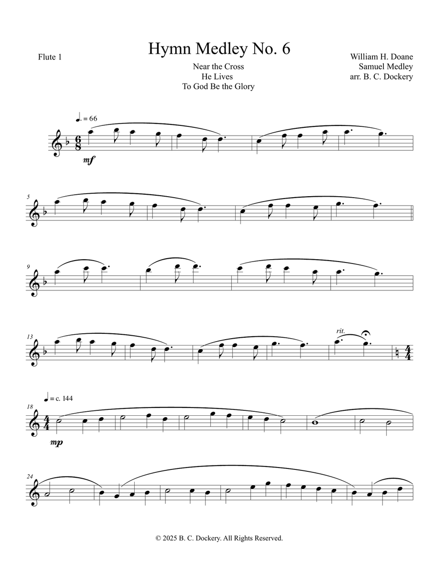 Hymn Medley No. 6 (Flute Duet) Flute Duet scores gallery preview page 4