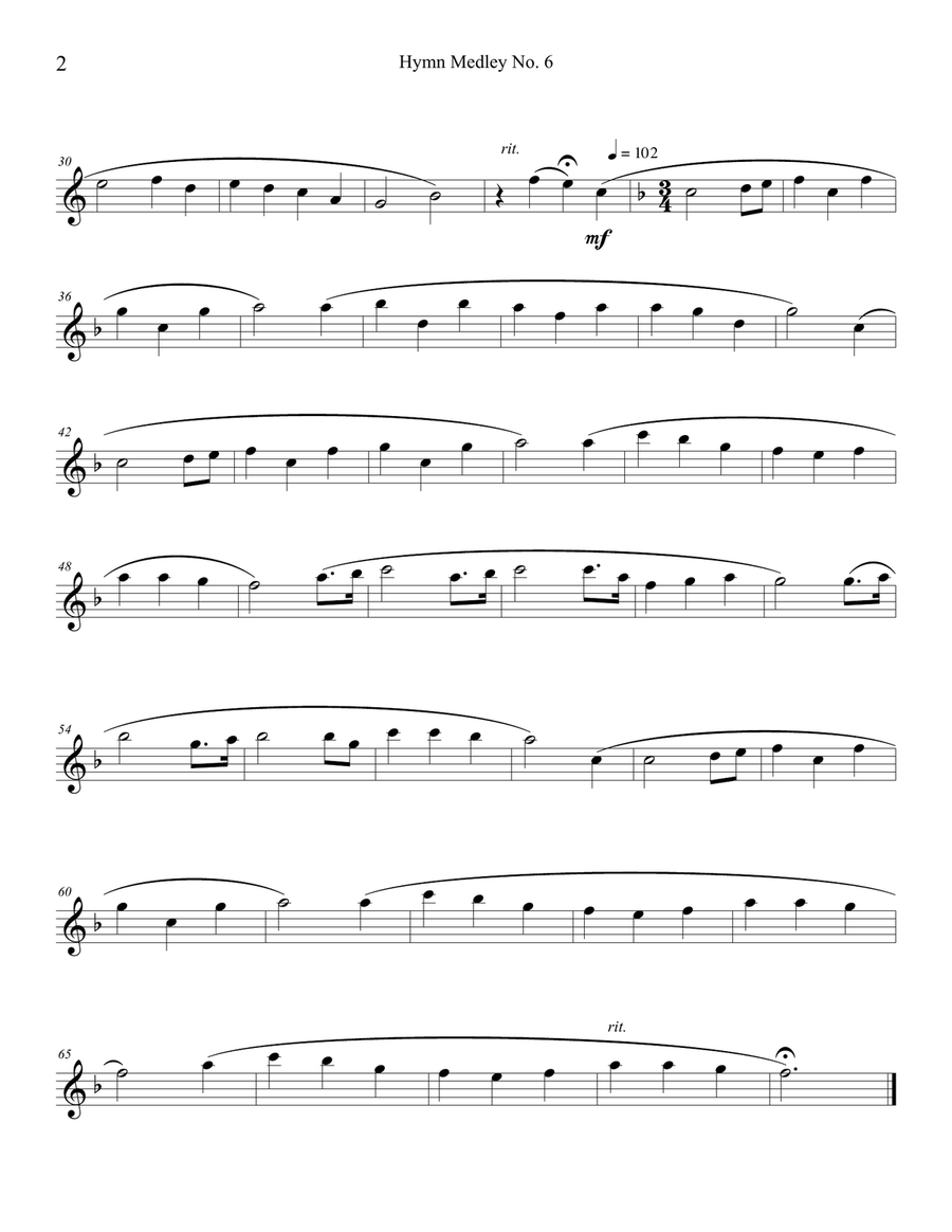 Hymn Medley No. 6 (Flute Duet) Flute Duet scores gallery preview page 5