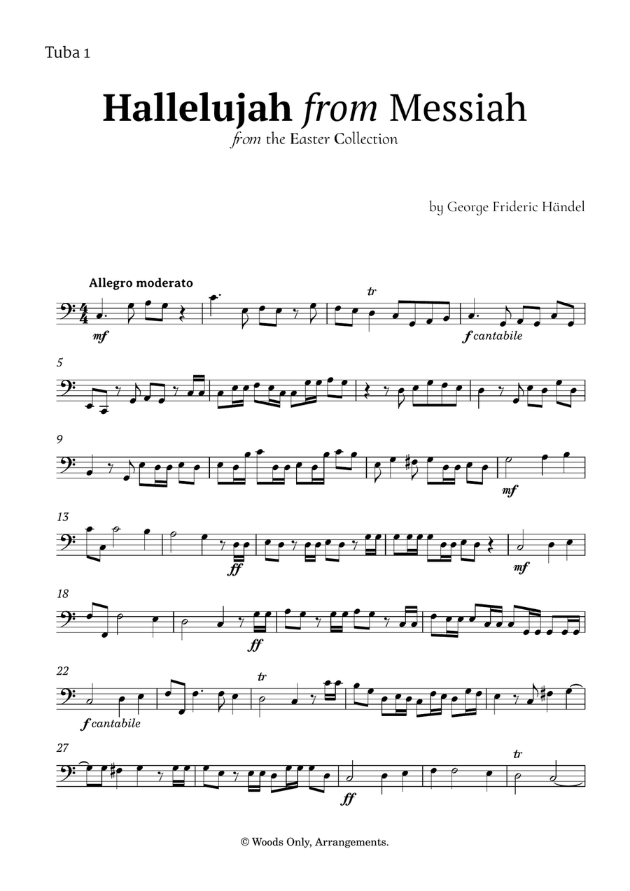 Hallelujah by Friedrich Händel for Tuba Trio Brass Trio scores gallery preview page 4