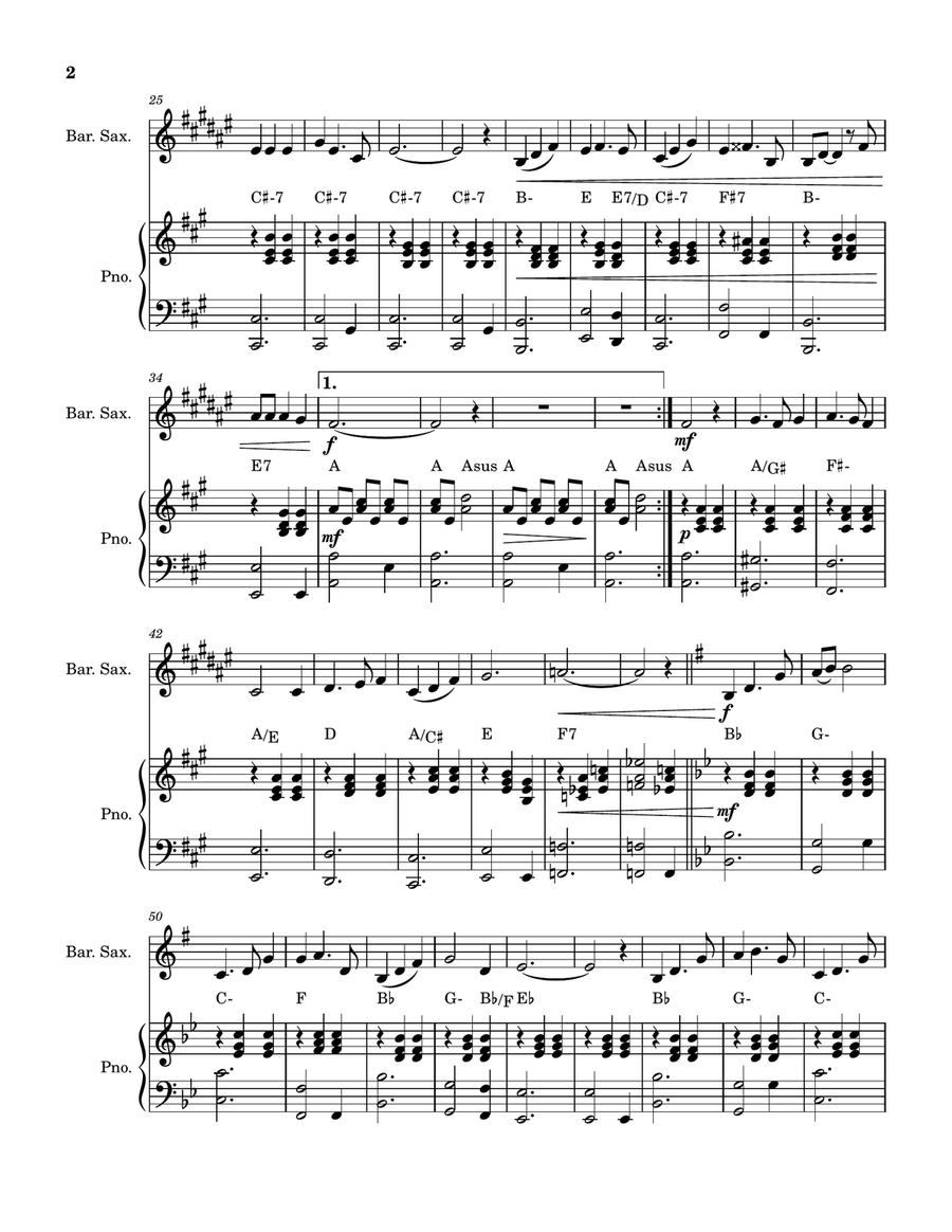 Rainbow Connection Baritone Saxophone scores gallery preview page 2