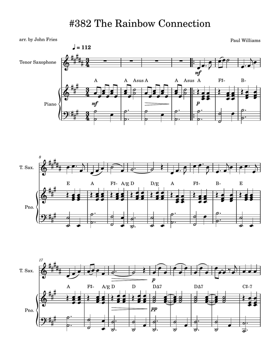 Rainbow Connection Tenor Saxophone scores gallery preview page 1