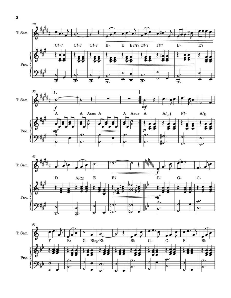 Rainbow Connection Tenor Saxophone scores gallery preview page 2