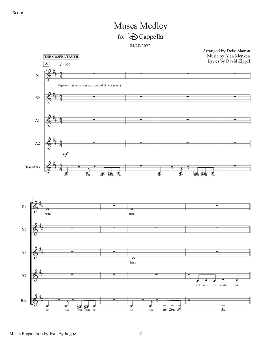 Medley: The Gospel Truth I with Zero To Hero and A Star Is Born SSAA scores gallery preview page 1