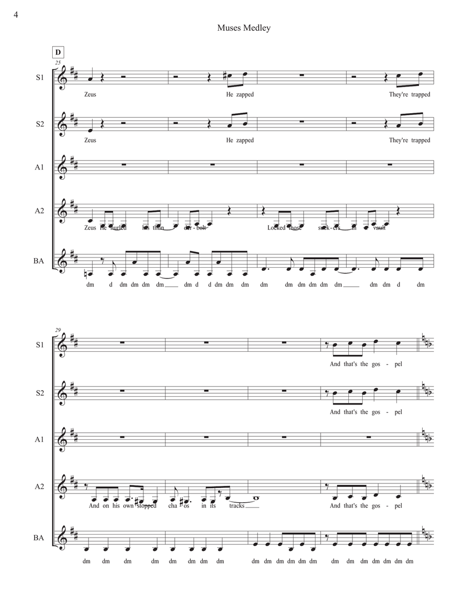 Medley: The Gospel Truth I with Zero To Hero and A Star Is Born SSAA scores gallery preview page 4