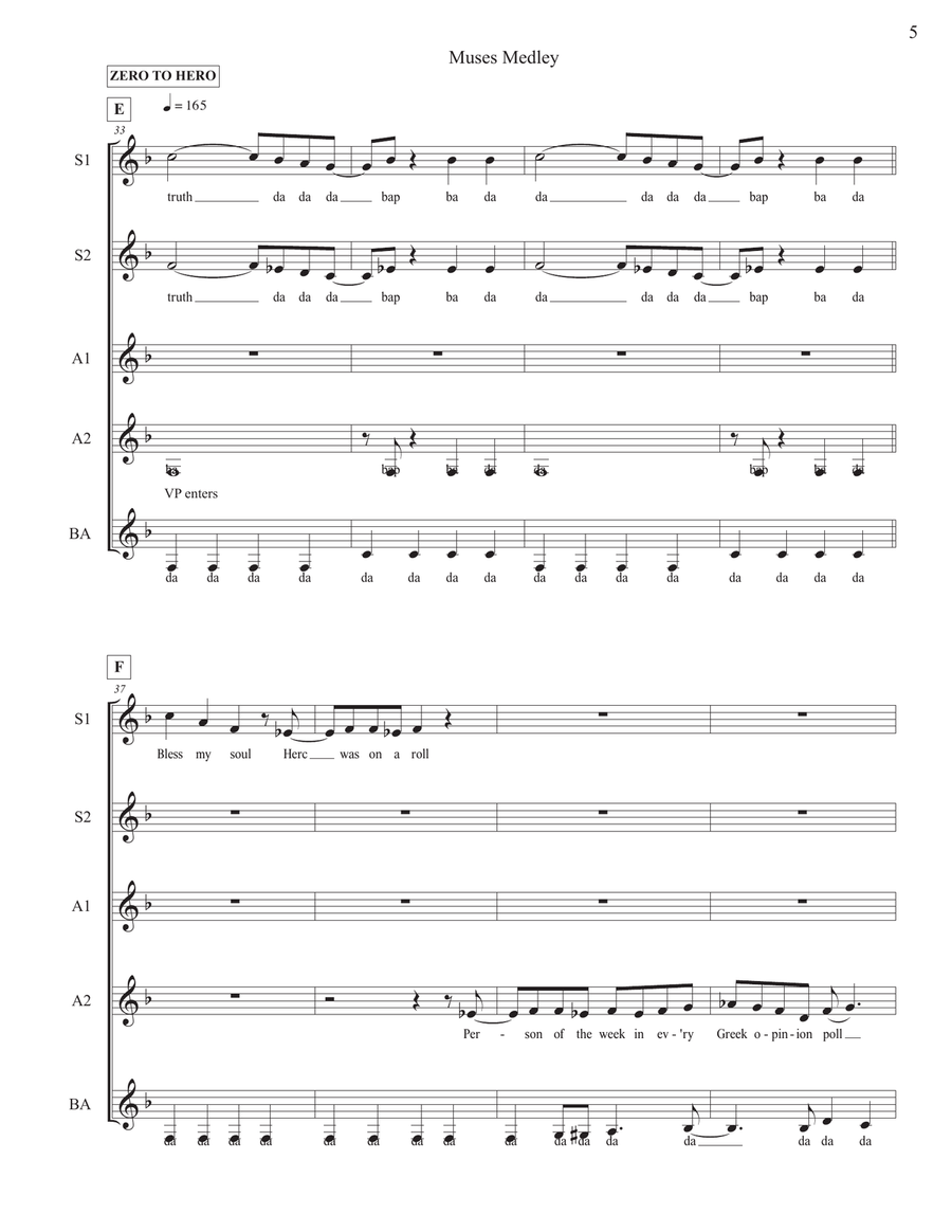 Medley: The Gospel Truth I with Zero To Hero and A Star Is Born SSAA scores gallery preview page 5