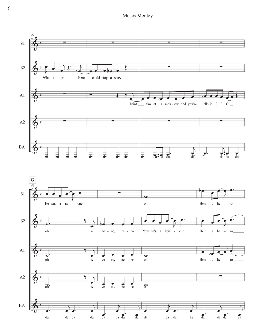 Medley: The Gospel Truth I with Zero To Hero and A Star Is Born SSAA scores gallery preview page 6