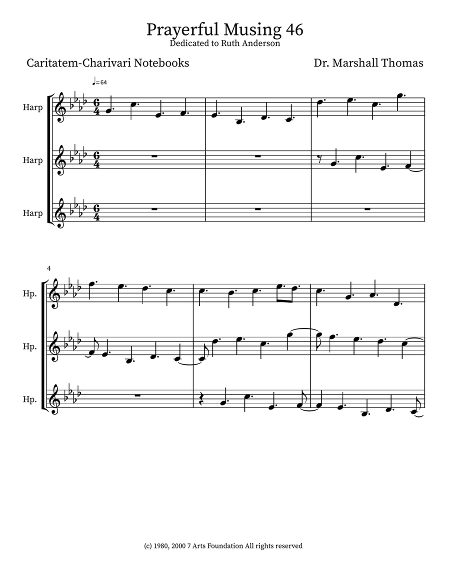 Prayerful Musing 46 Prayerful Musing 46 Small Ensemble scores gallery preview page 1