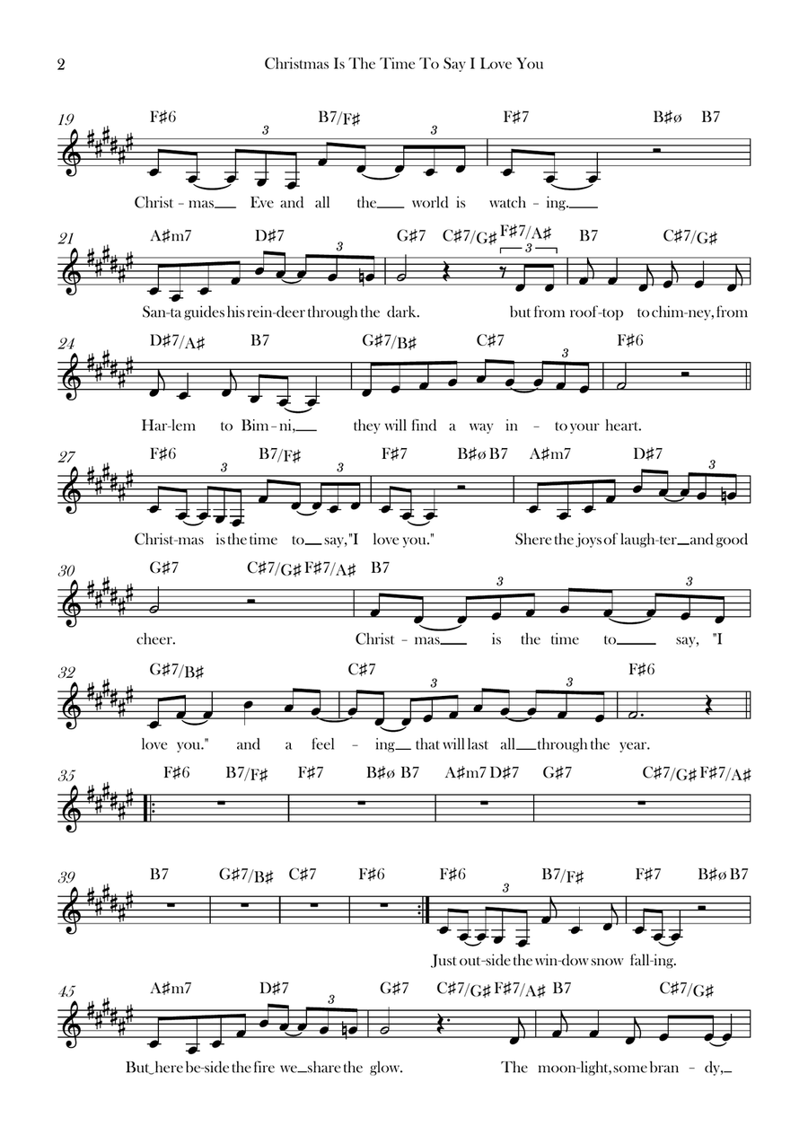 Christmas Is The Time To Say I Love You Piano scores gallery preview page 2
