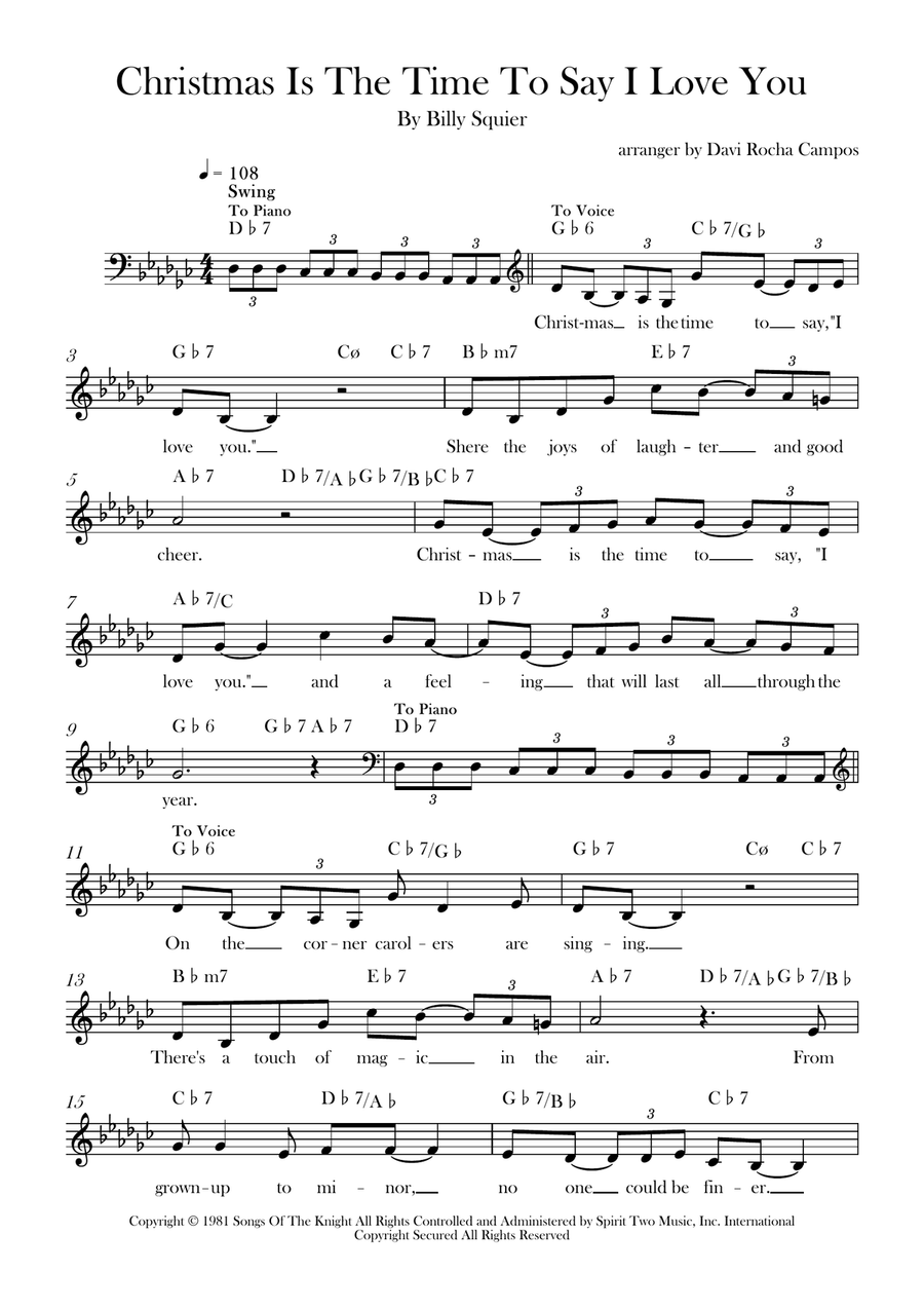 Christmas Is The Time To Say I Love You Piano scores gallery preview page 1