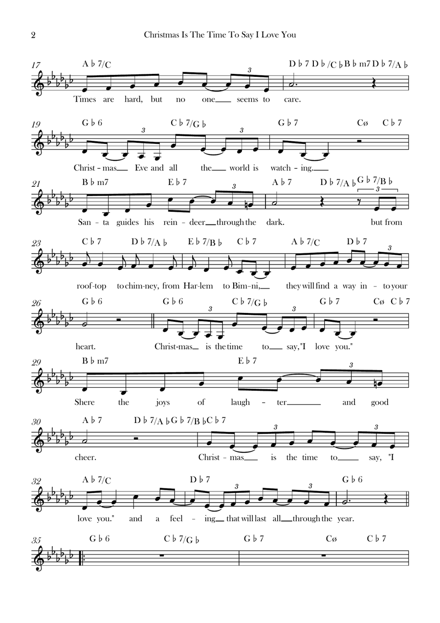 Christmas Is The Time To Say I Love You Piano scores gallery preview page 2