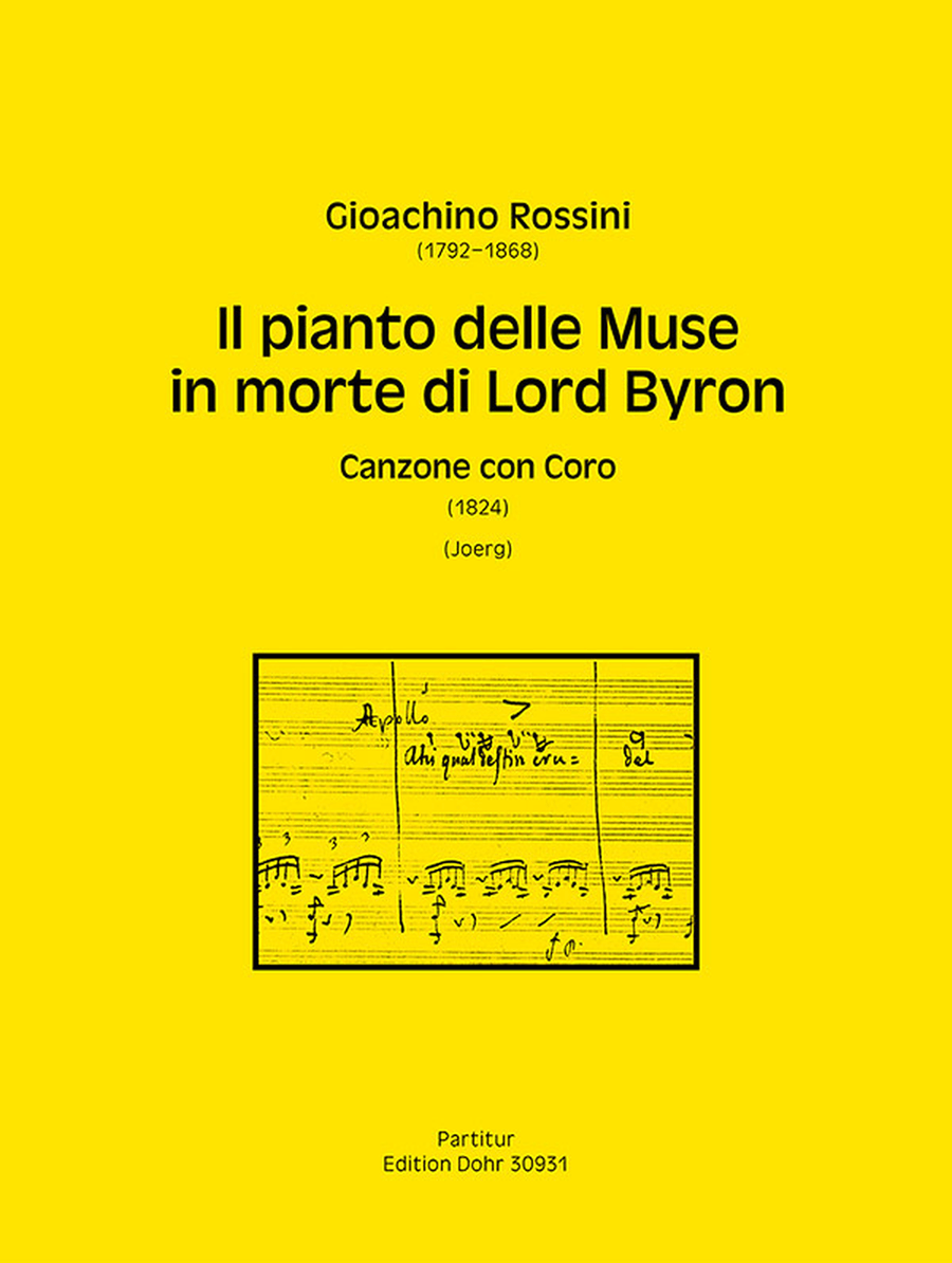 Il pianto delle Muse in morte di Lord Byron für Tenorsolo und sechs weitere Soli, dreistimmigen Männerchor und Orchester (Klavier) (1824) -Canzone con Coro- Orchestra scores gallery preview page 1