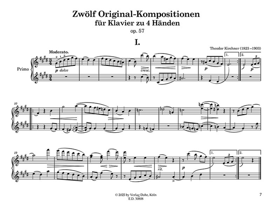 Zwölf Originalkompositionen für Klavier zu vier Händen op. 57 Piano Duet scores gallery preview page 2