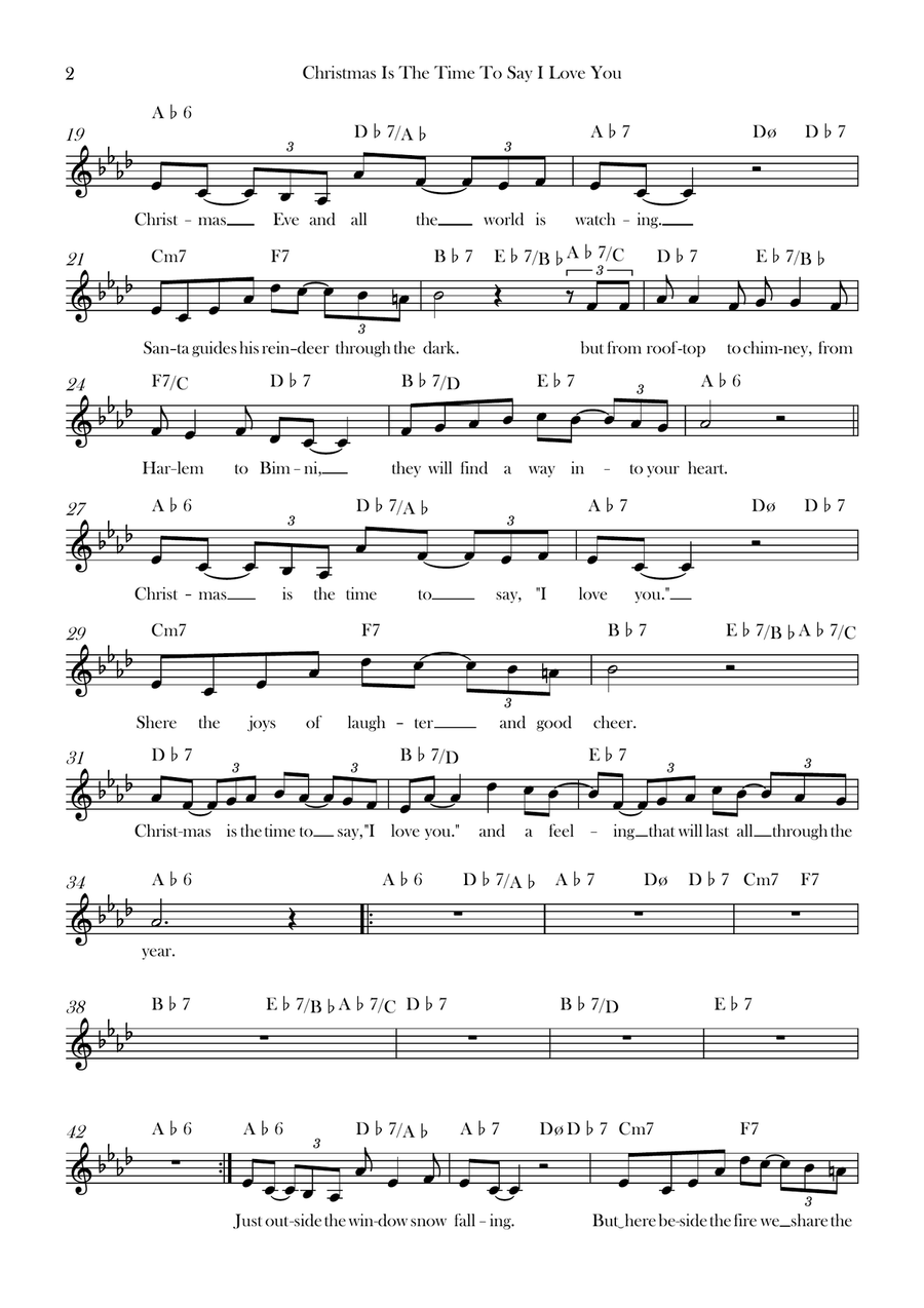 Christmas Is The Time To Say I Love You Piano scores gallery preview page 2