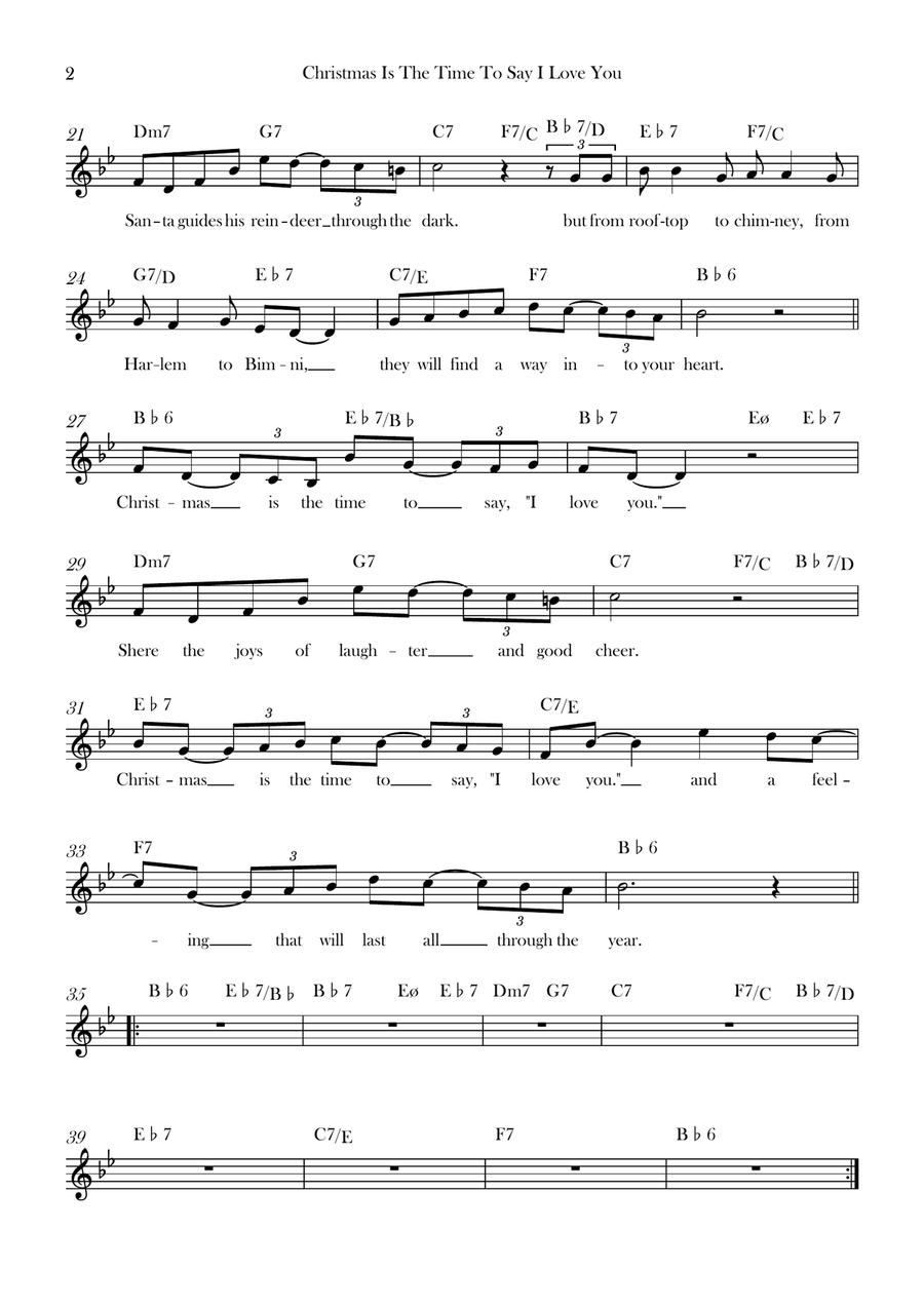 Christmas Is The Time To Say I Love You Piano scores gallery preview page 2