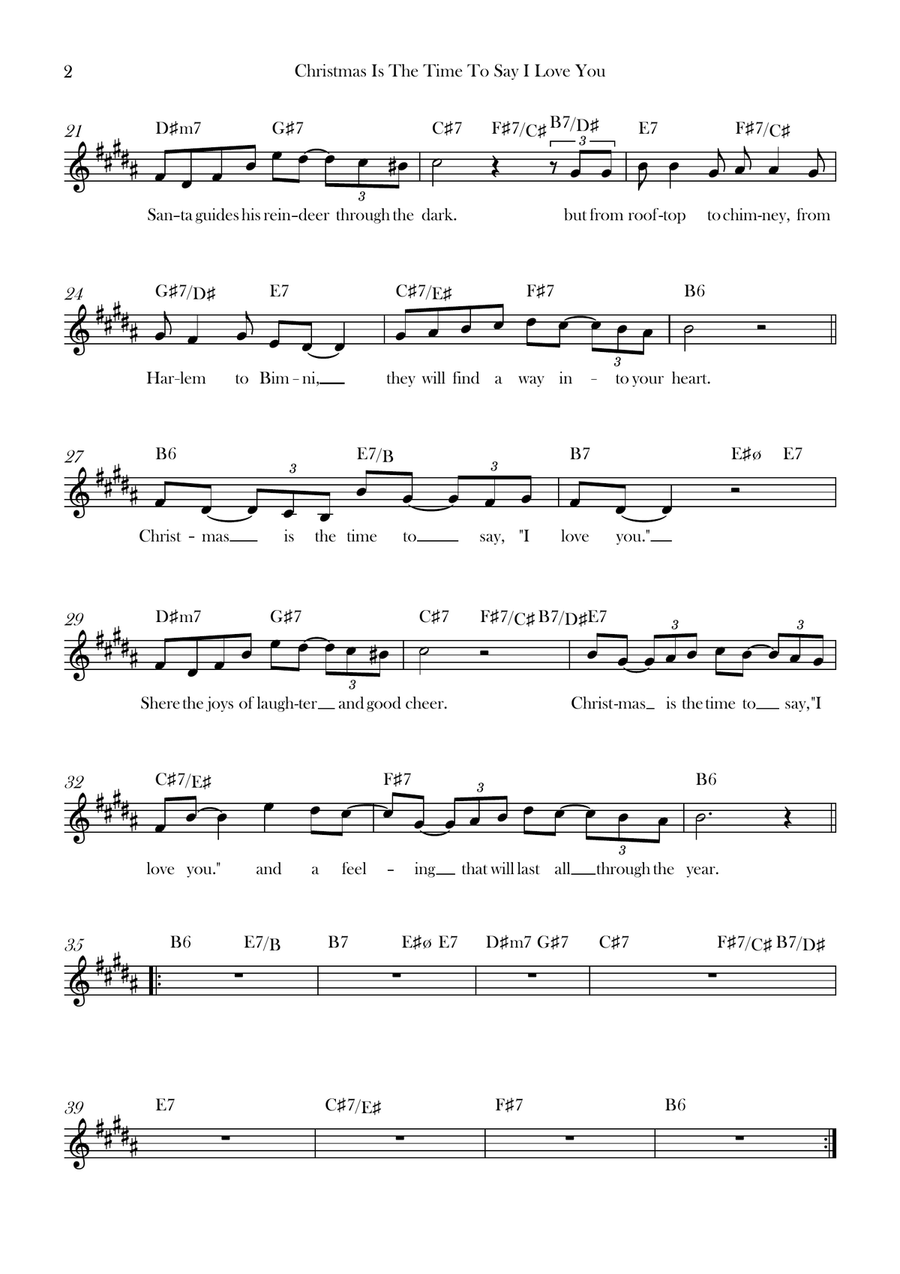 Christmas Is The Time To Say I Love You Piano scores gallery preview page 2