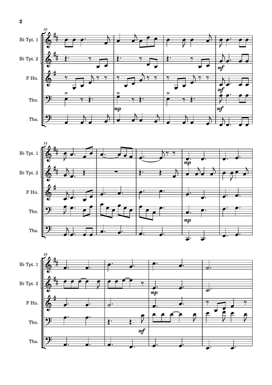 Hallelujah Hallelujah Brass Quintet scores gallery preview page 2