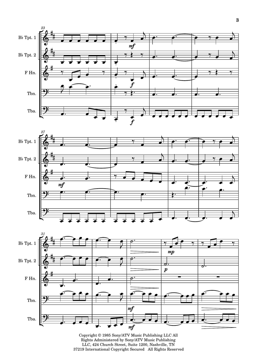 Hallelujah Hallelujah Brass Quintet scores gallery preview page 3