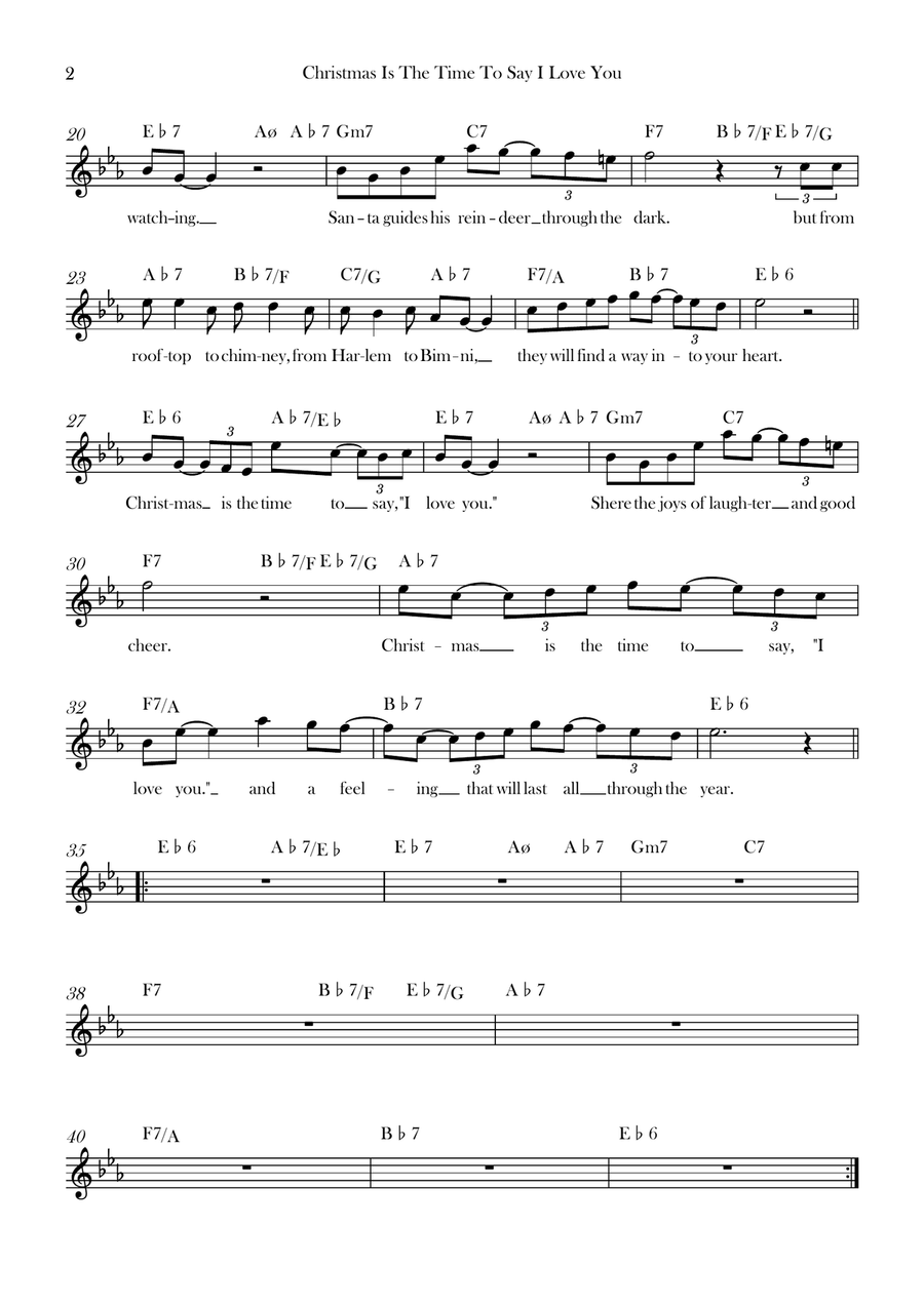 Christmas Is The Time To Say I Love You Piano scores gallery preview page 2