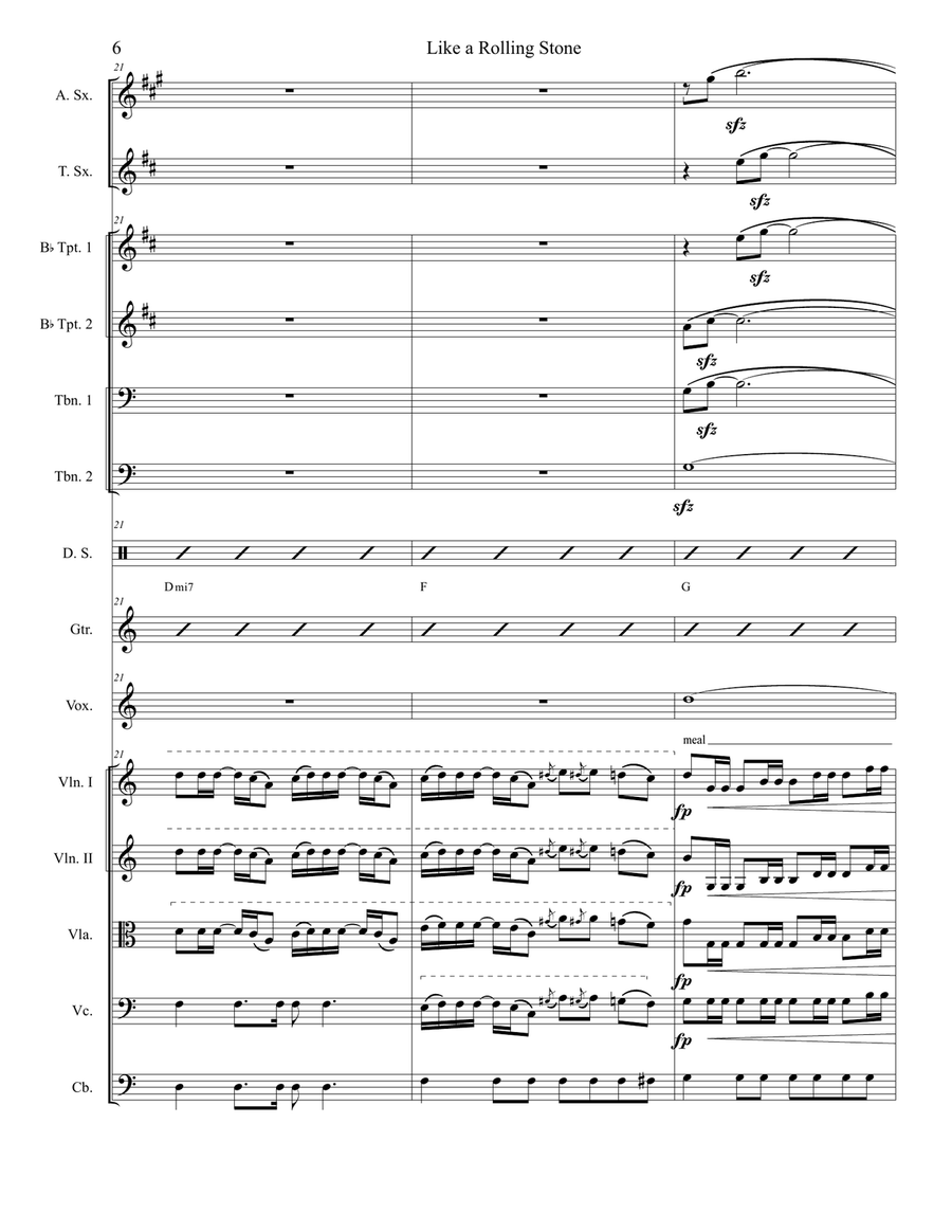 Like A Rolling Stone Like A Rolling Stone Chamber Orchestra scores gallery preview page 6