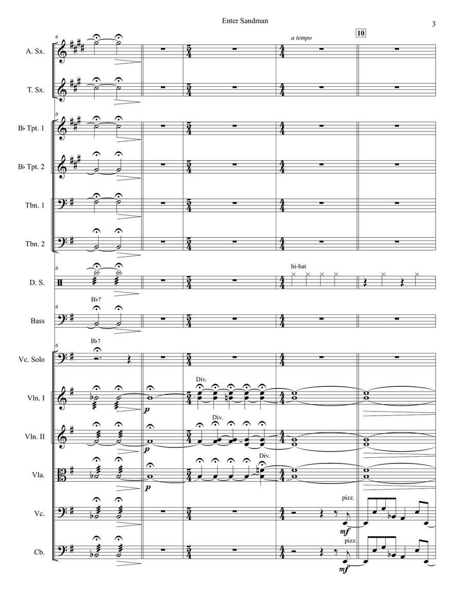 Enter Sandman Enter Sandman Chamber Orchestra scores gallery preview page 3