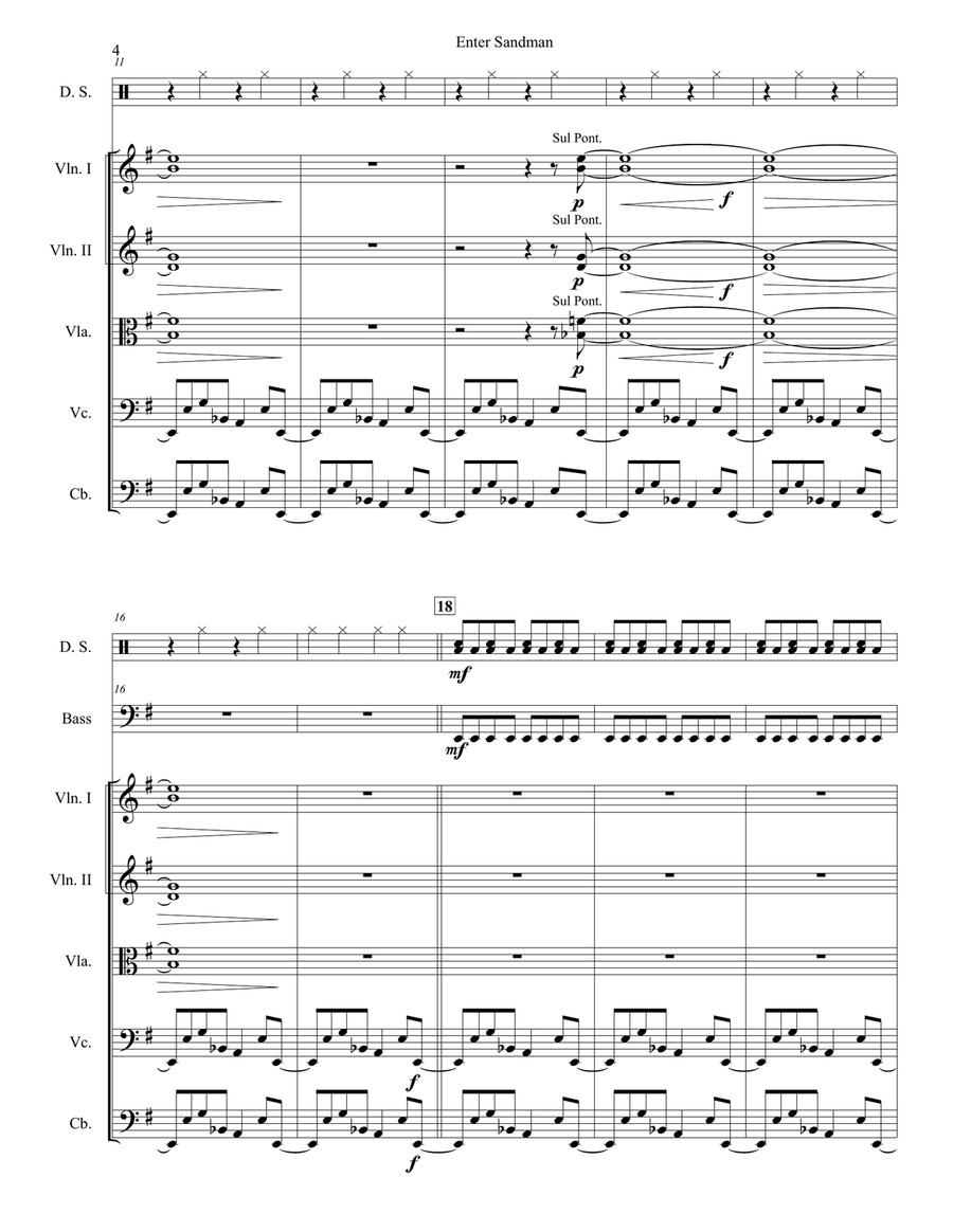 Enter Sandman Enter Sandman Chamber Orchestra scores gallery preview page 4