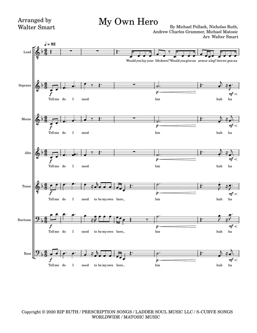 My Own Hero My Own Hero A Cappella scores gallery preview page 1