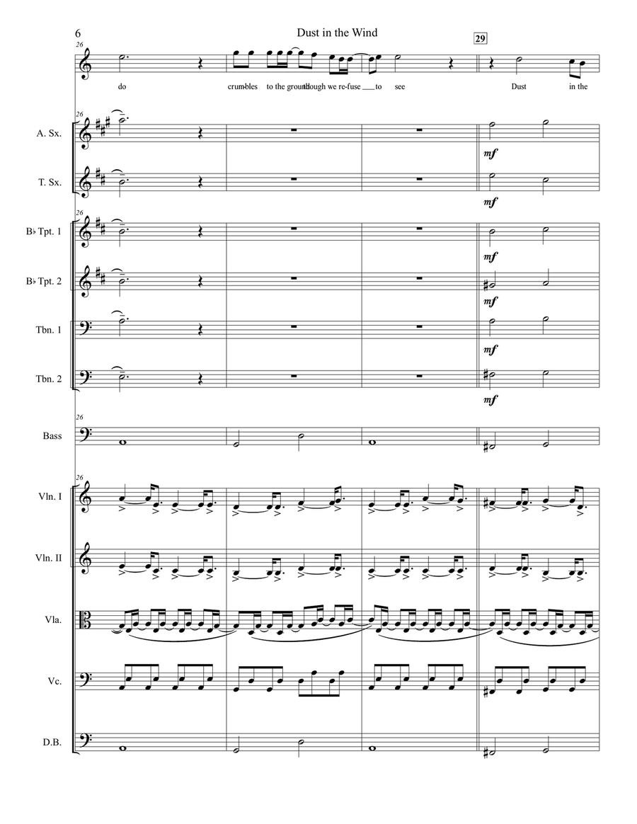 Dust In The Wind Dust In The Wind Chamber Orchestra scores gallery preview page 6