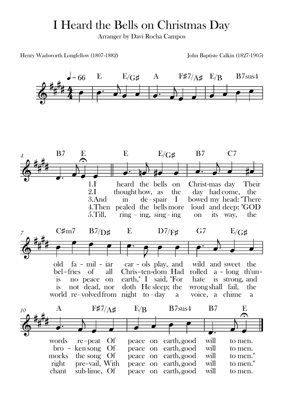 I Heard the Bells on Christmas Day Piano scores gallery preview page 1