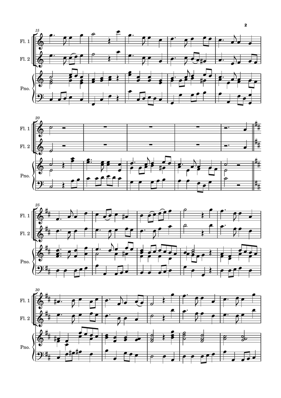 Five Christmas Songs for two Flutes - volume 3 Flute Duet scores gallery preview page 3