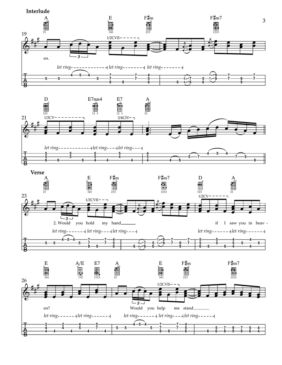 Tears In Heaven Ukulele scores gallery preview page 3