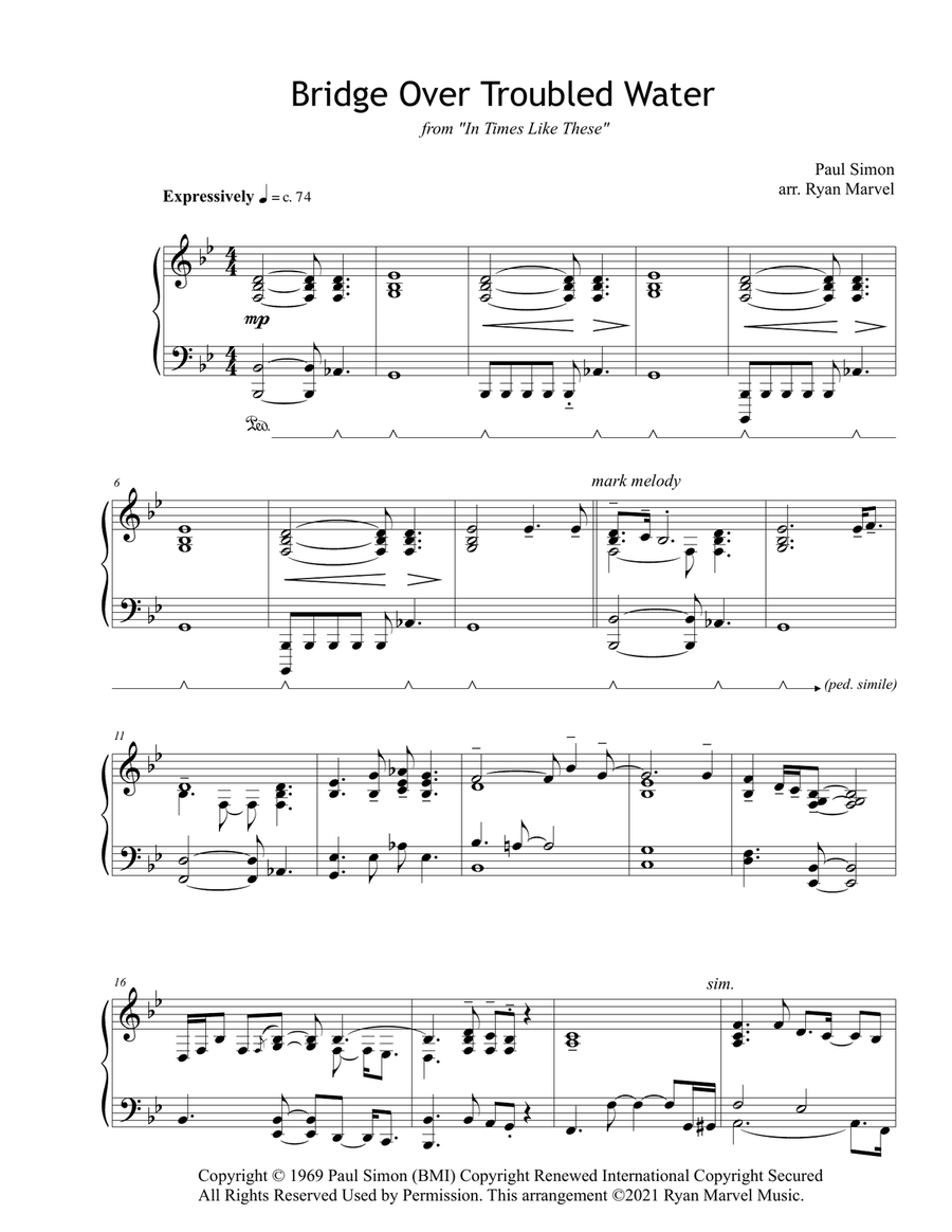 Bridge Over Troubled Water Part scores gallery preview page 1