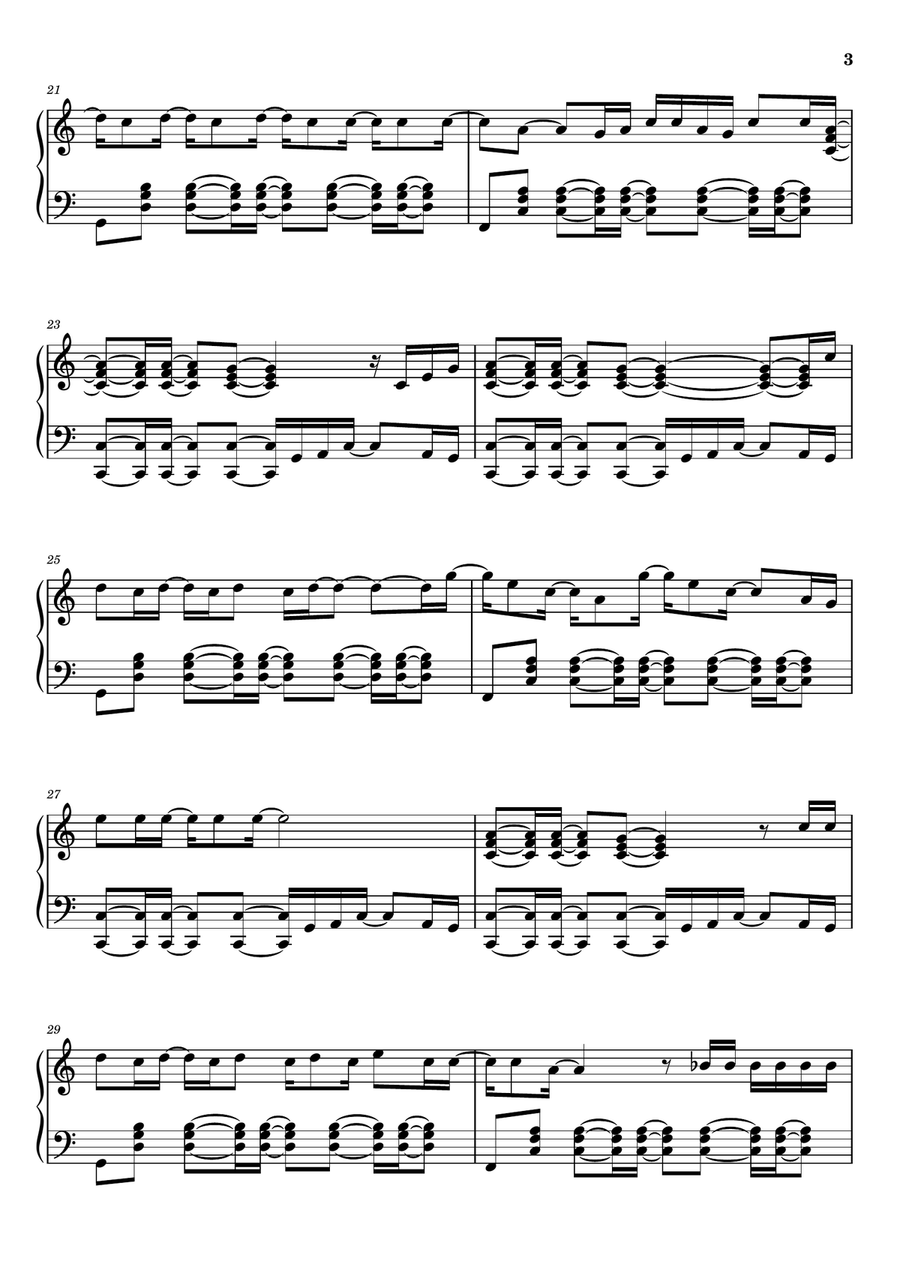 Freedom Freedom Piano Solo scores gallery preview page 3