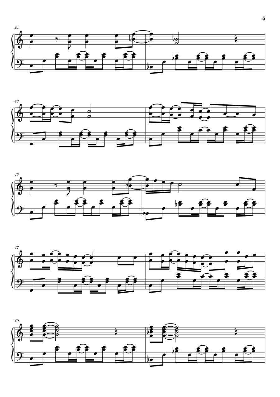 Freedom Freedom Piano Solo scores gallery preview page 5