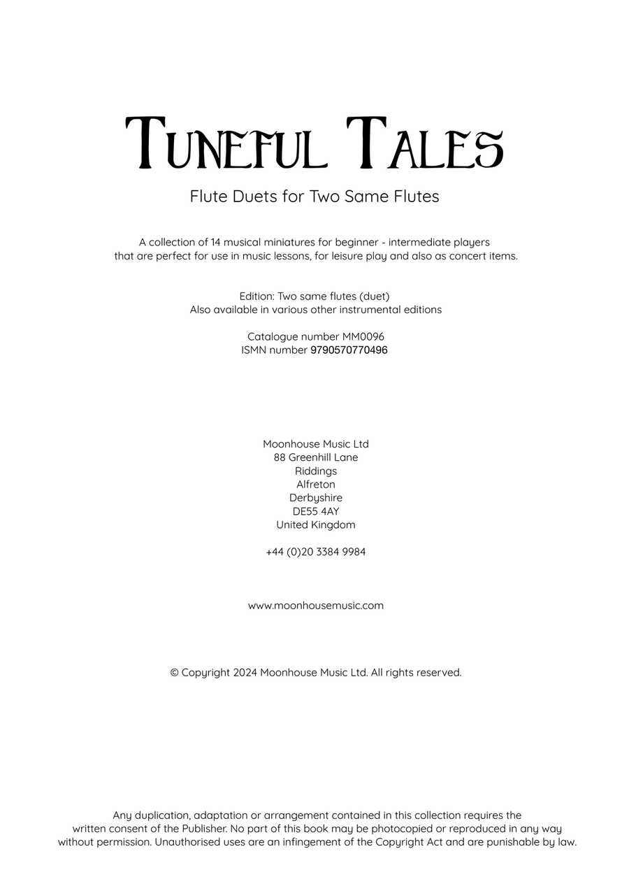 Tuneful Tales Flute Duets (14 duets for 2 same flutes) Flute Duet scores gallery preview page 1