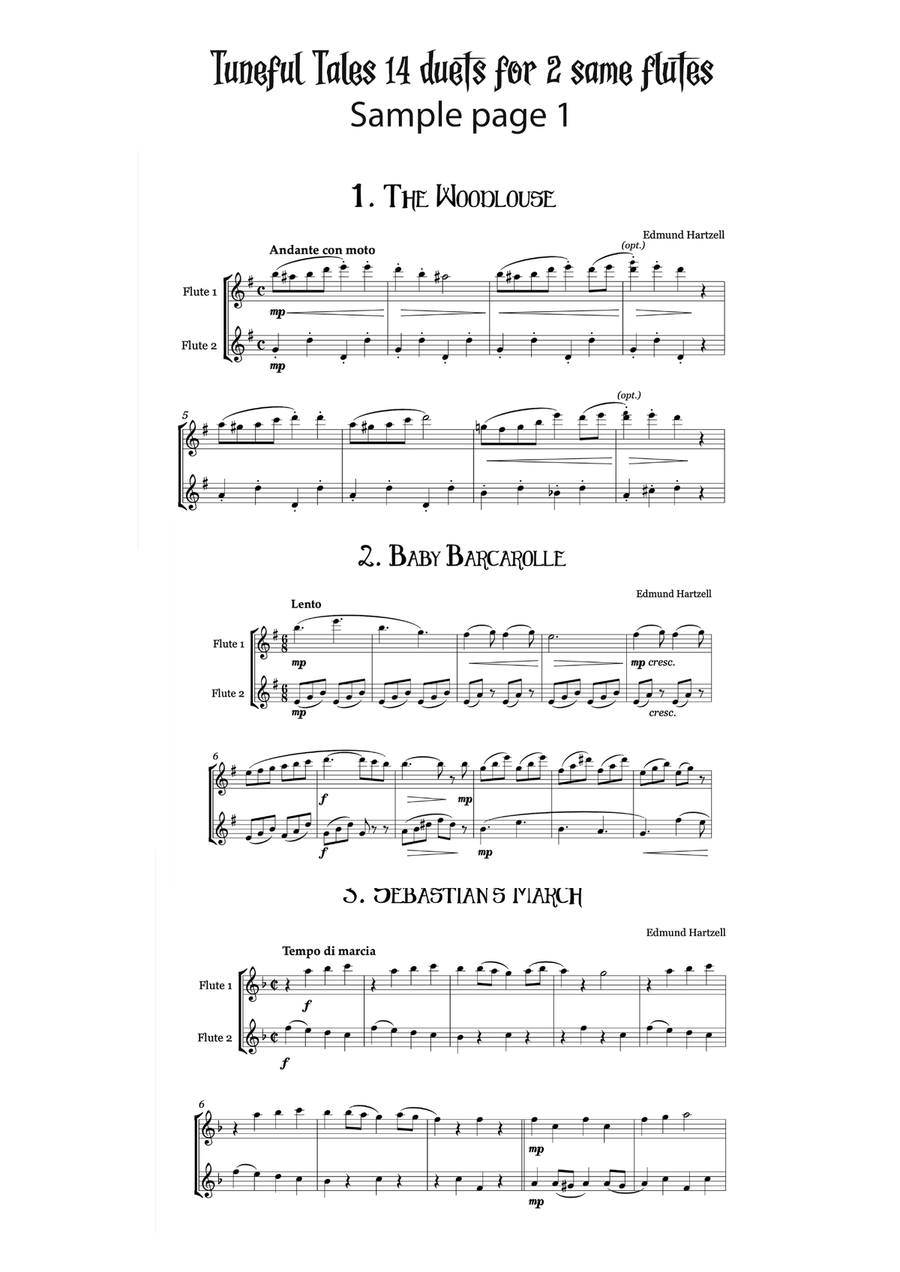 Tuneful Tales Flute Duets (14 duets for 2 same flutes) Flute Duet scores gallery preview page 4