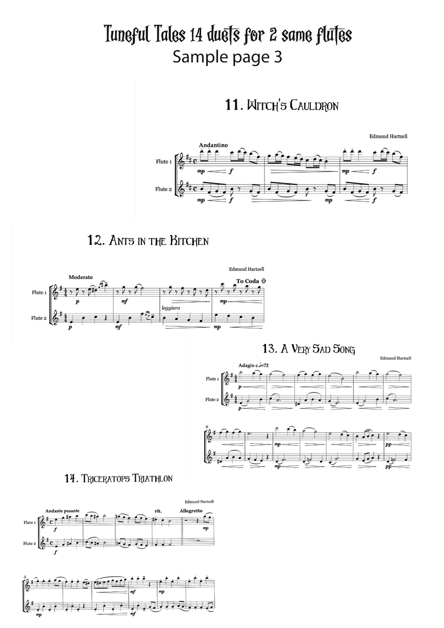 Tuneful Tales Flute Duets (14 duets for 2 same flutes) Flute Duet scores gallery preview page 6
