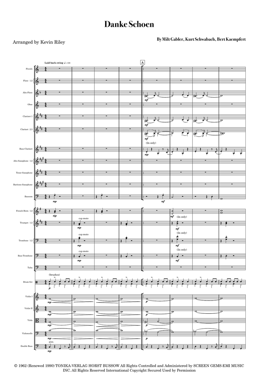 Danke Schoen Danke Schoen Full Orchestra scores gallery preview page 1