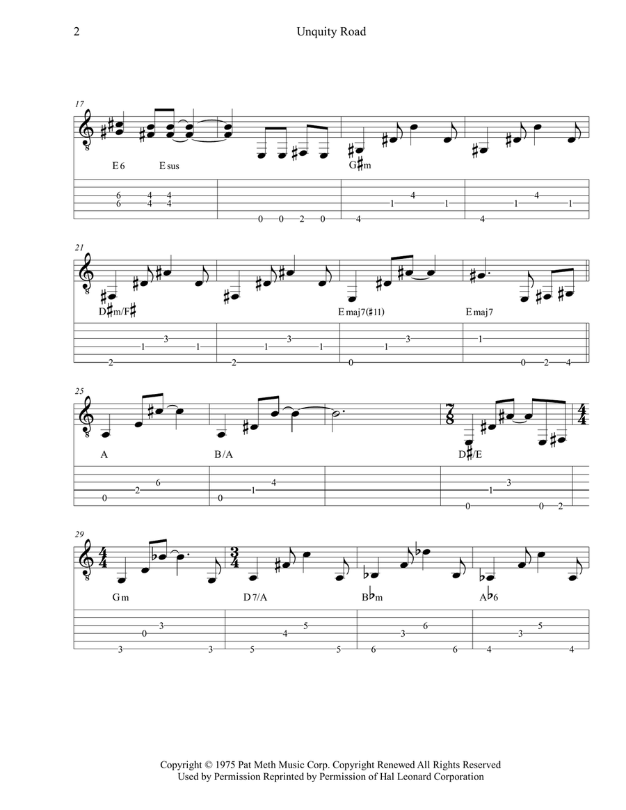 Unquity Road Electric Guitar scores gallery preview page 2