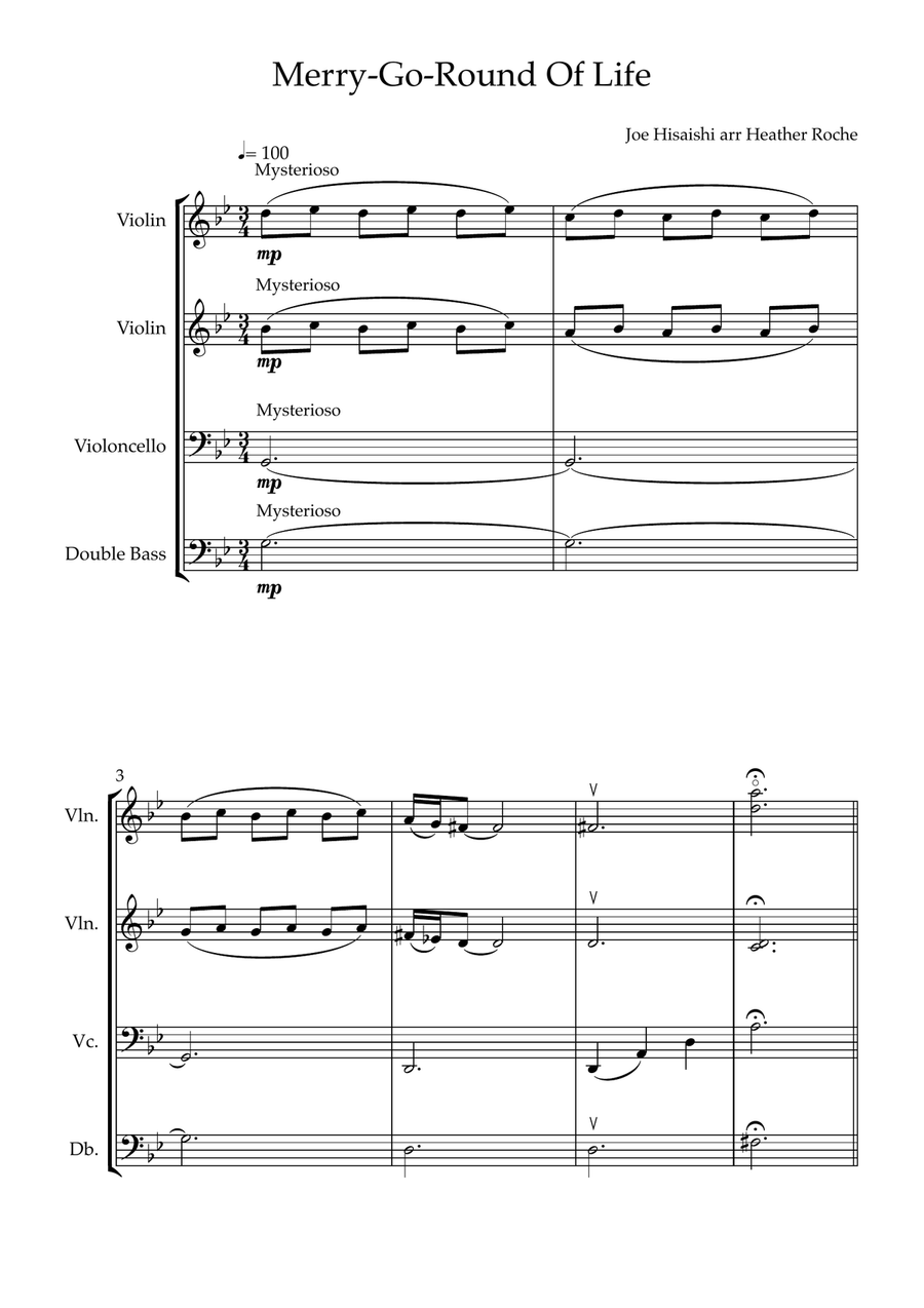 Merry-Go-Round Of Life Merry-Go-Round Of Life String Orchestra scores gallery preview page 1