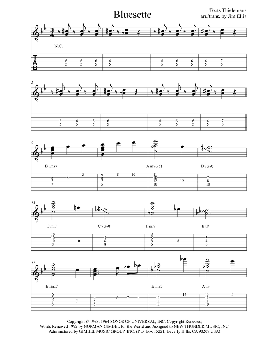 Bluesette Electric Guitar scores gallery preview page 1